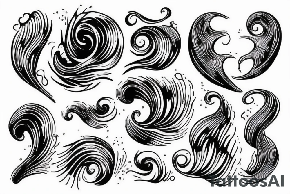 waves ocean night tattoo idea