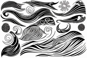 waves ocean night tattoo idea