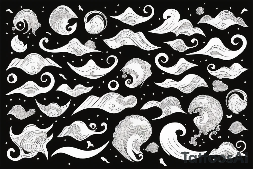 waves ocean night tattoo idea