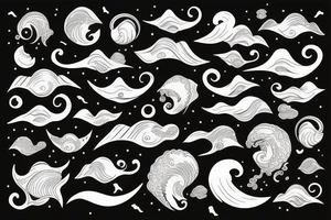 waves ocean night tattoo idea