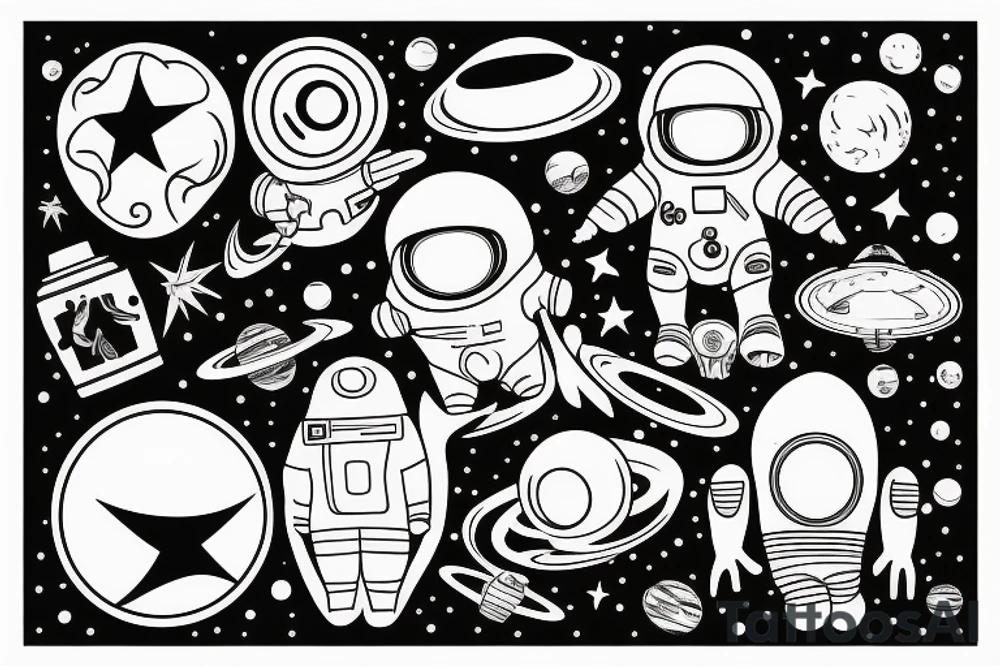 spaceman tattoo idea