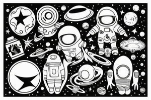 spaceman tattoo idea