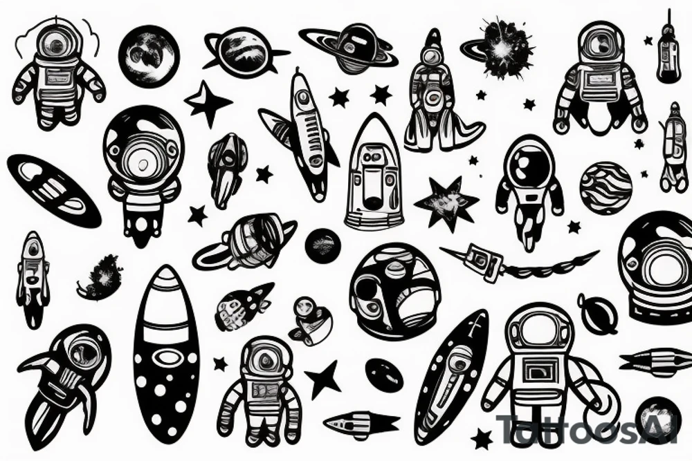 spaceman tattoo idea