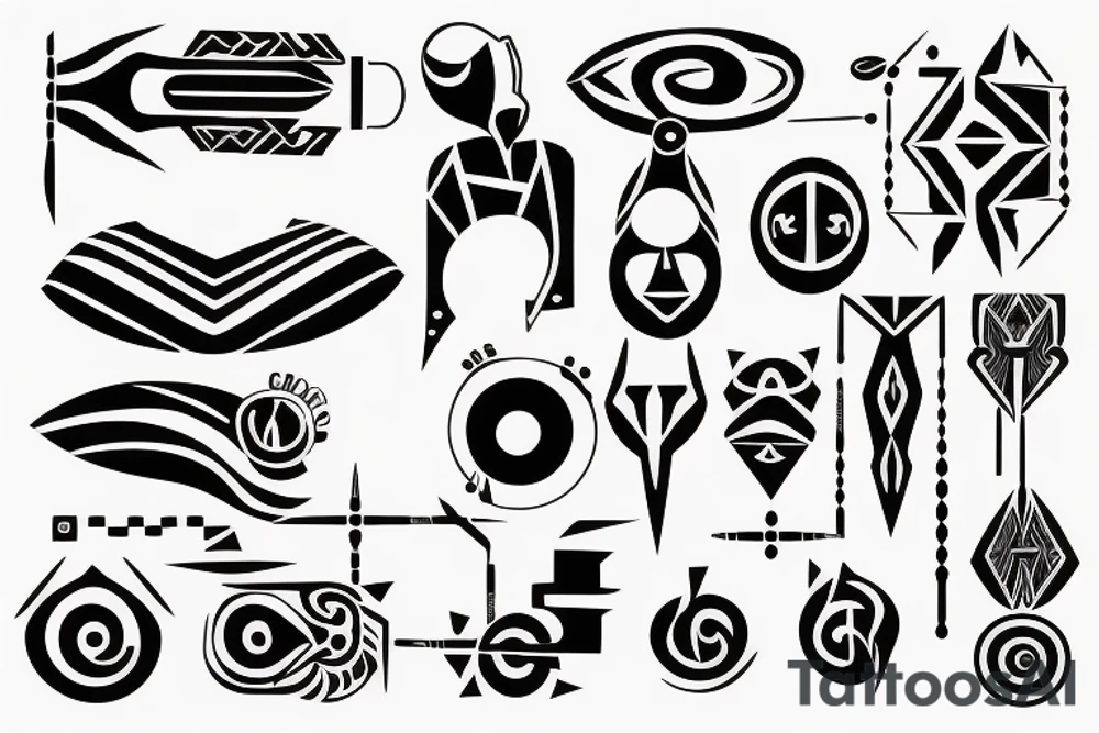 Circuits electronic tribal tattoo idea