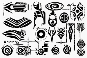 Circuits electronic tribal tattoo idea
