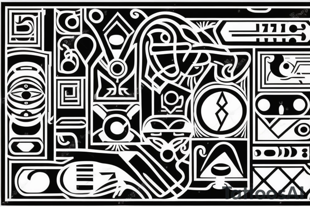 Circuits electronic tribal tattoo idea