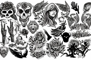 Yea, though I walk through the valley of
the shadow of death, I will fear no evil: for thou art with me; tattoo idea
