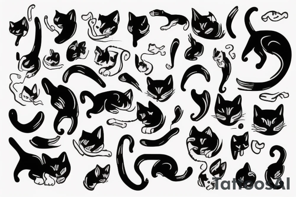 white-black cat in a formula one car tattoo idea
