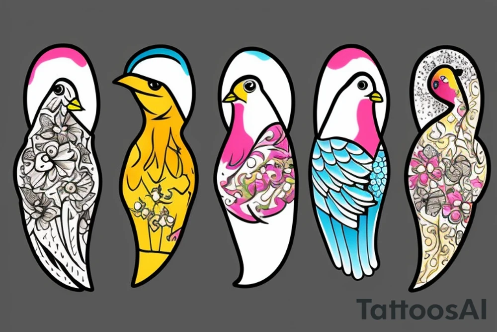 Three birds on a doorstep tattoo idea