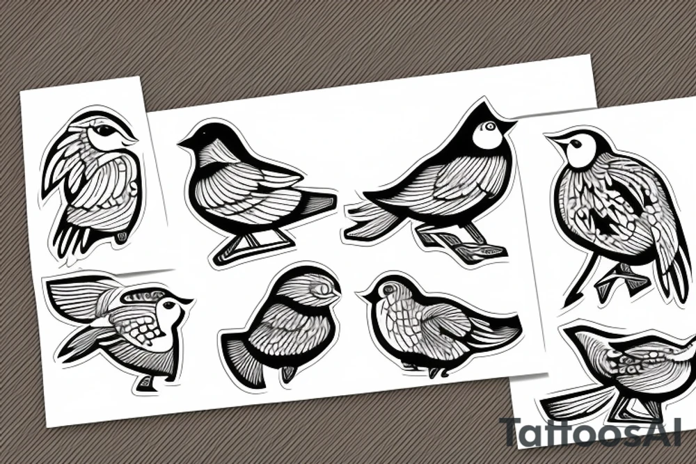 Three birds on a doorstep tattoo idea