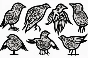 Three birds tattoo idea