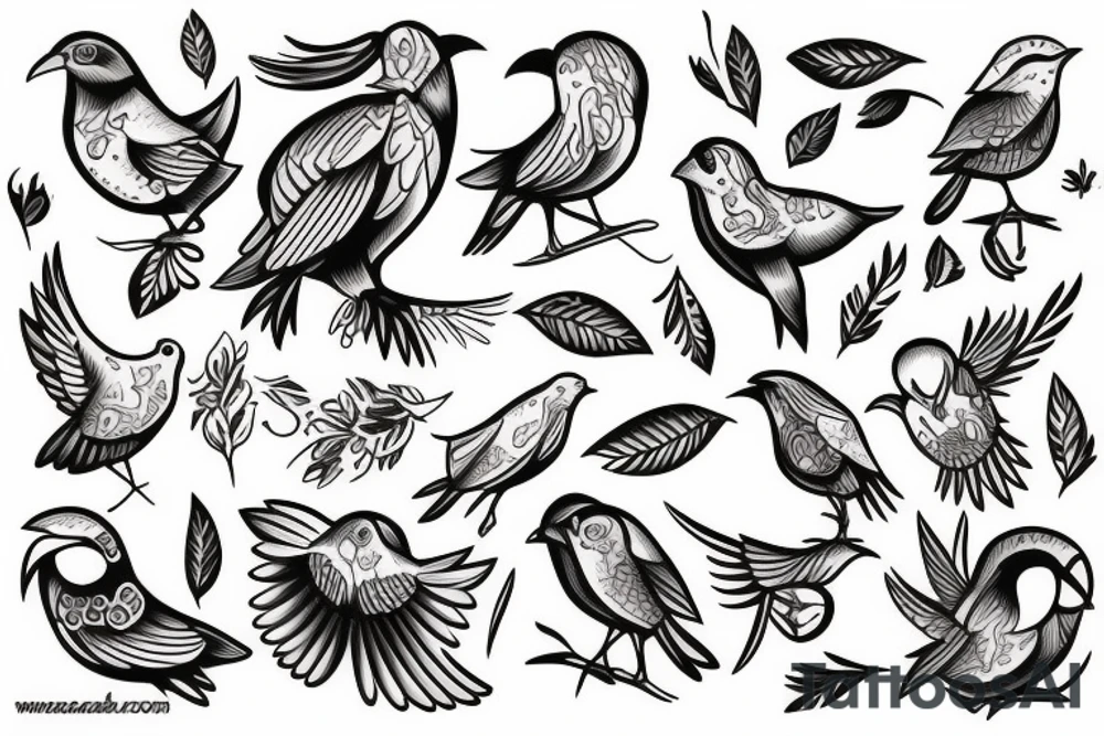 Three birds tattoo idea