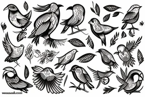 Three birds tattoo idea
