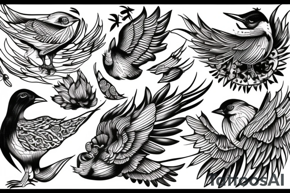 Three birds tattoo idea