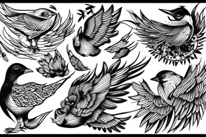 Three birds tattoo idea