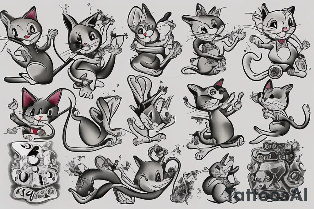 tom and jerry tattoo idea