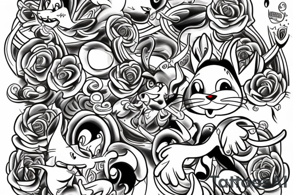 tom and jerry tattoo idea