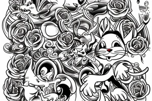 tom and jerry tattoo idea