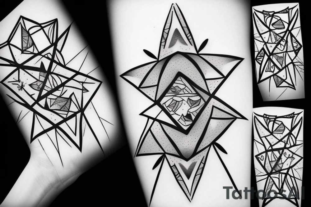 Two diamonds on opposite sides tattoo idea
