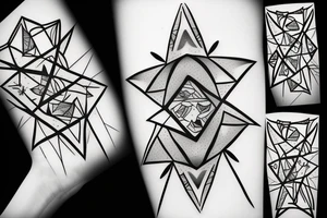 Two diamonds on opposite sides tattoo idea