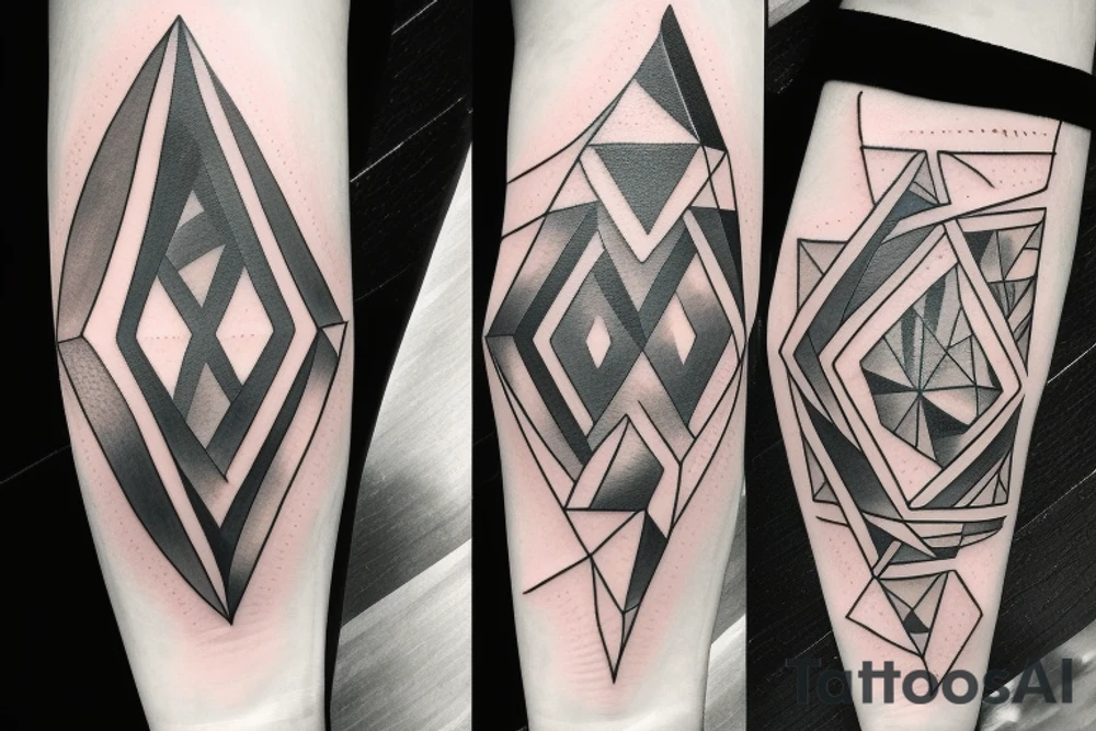 Two diamonds on opposite sides tattoo idea