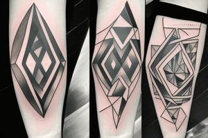Two diamonds on opposite sides tattoo idea