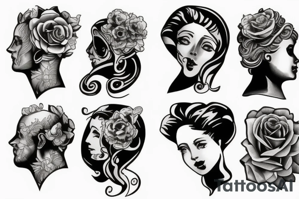 a marble bust partially built tattoo idea