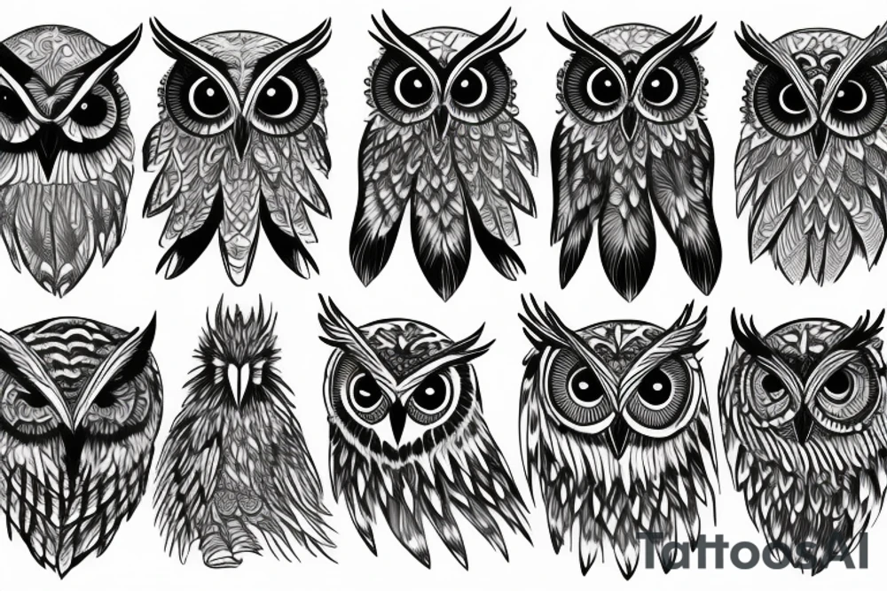 owl wing tattoo idea