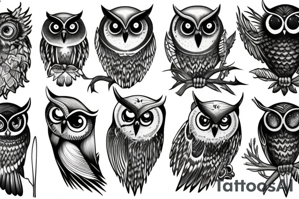 owl wing tattoo idea