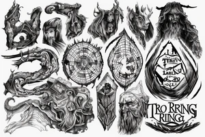 Lord of the rings map of a trail tattoo idea