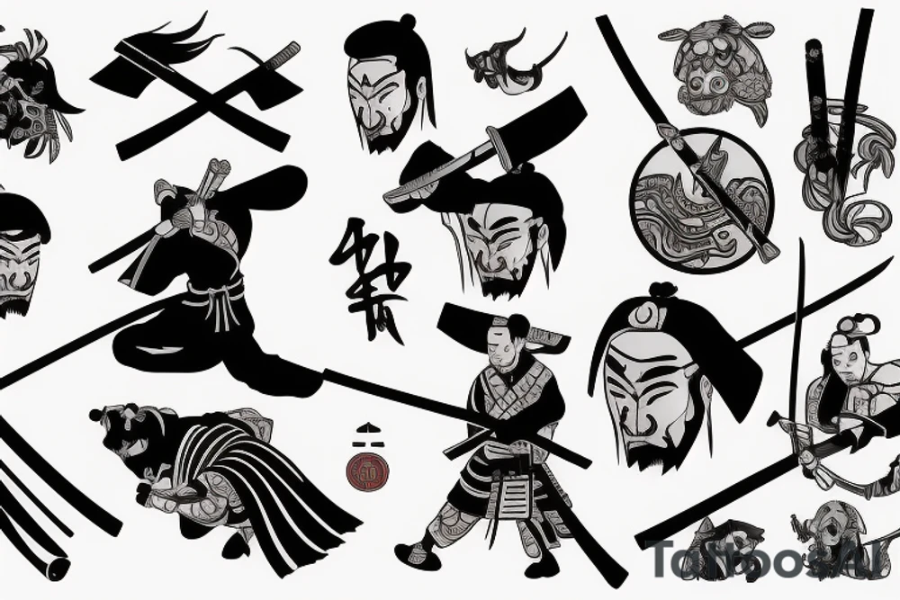 Samurai with a Katana tattoo idea