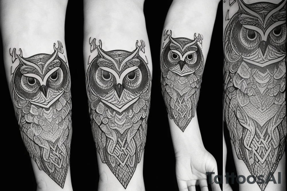 Owl viking tattoo idea