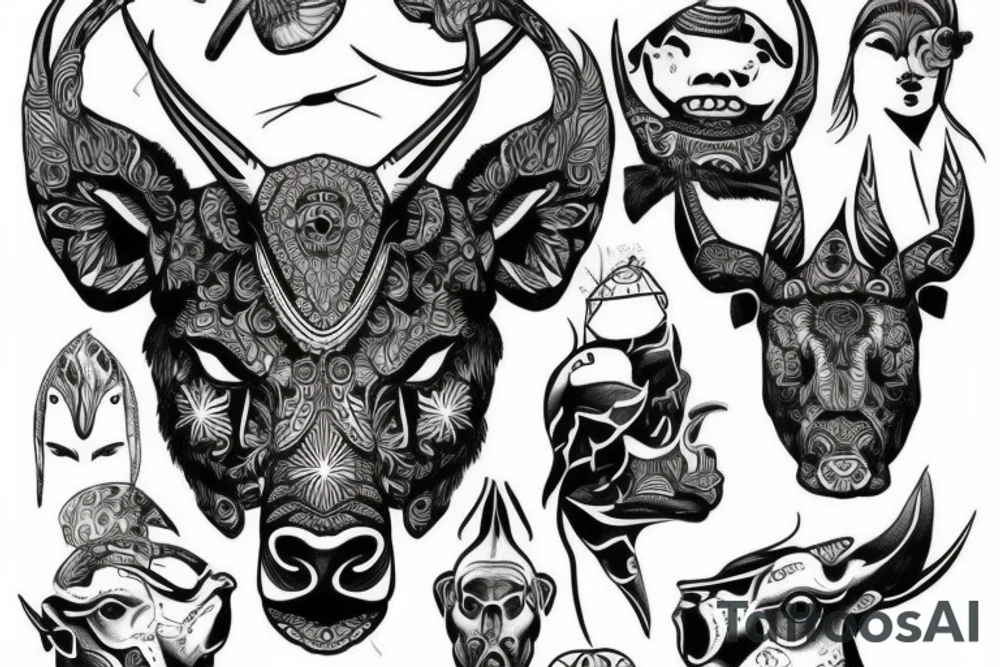 ox head tattoo idea