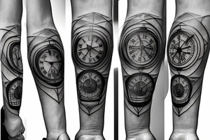 Christian clock compass direction tattoo idea