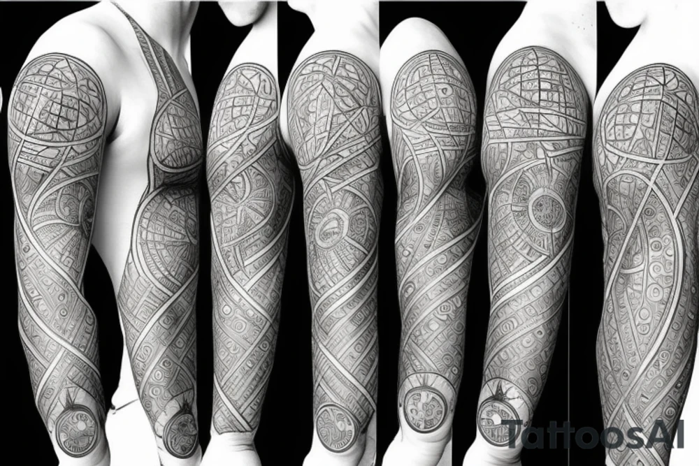 Christian clock compass direction tattoo idea
