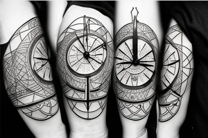 Christian clock compass direction tattoo idea