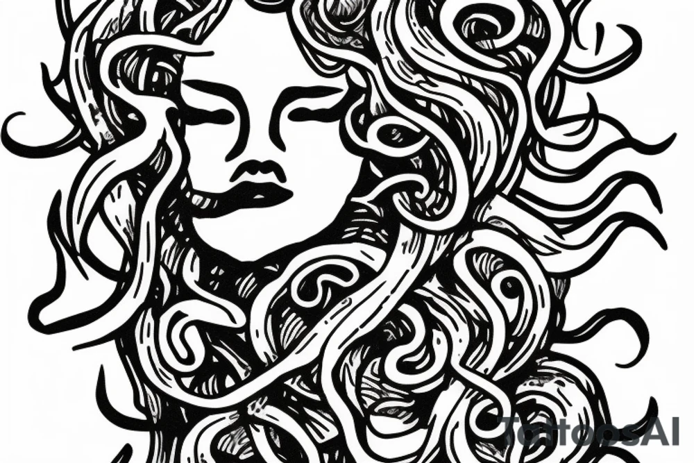 Hippie medusa smoking weed tattoo idea