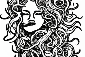 Hippie medusa smoking weed tattoo idea