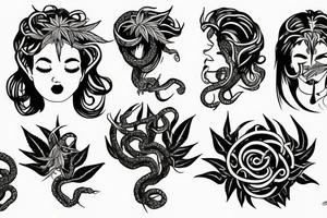 medusa smoking weed tattoo idea