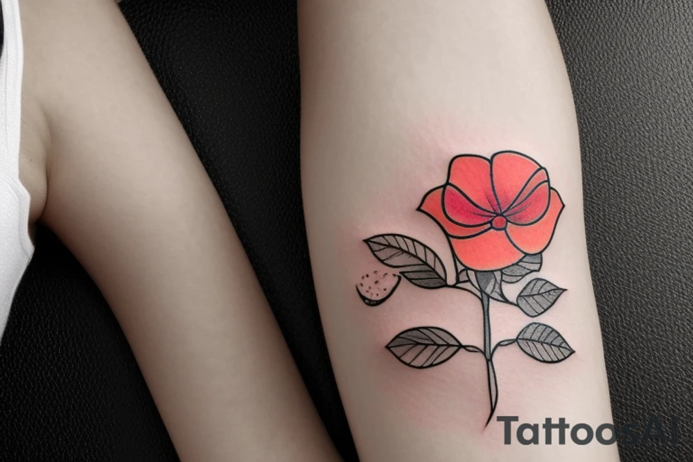 flower with a bandaid on its stem tattoo idea