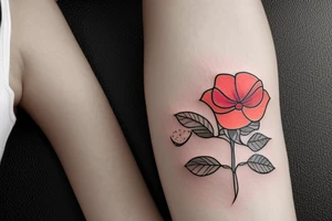 flower with a bandaid on its stem tattoo idea