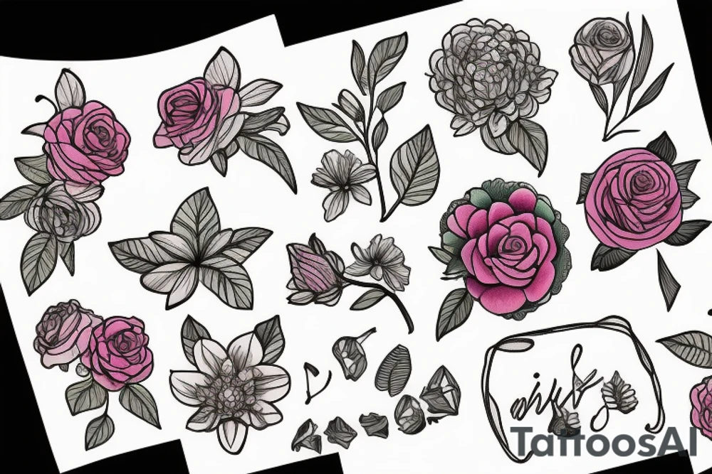 flower with a bandaid on its stem tattoo idea