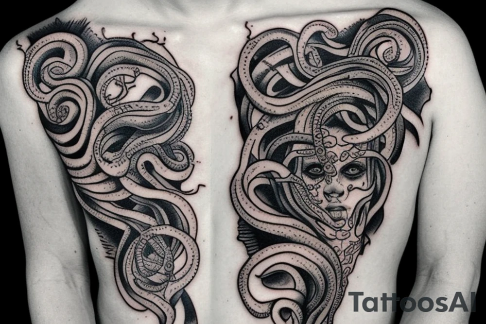 medusa smoking weed tattoo idea