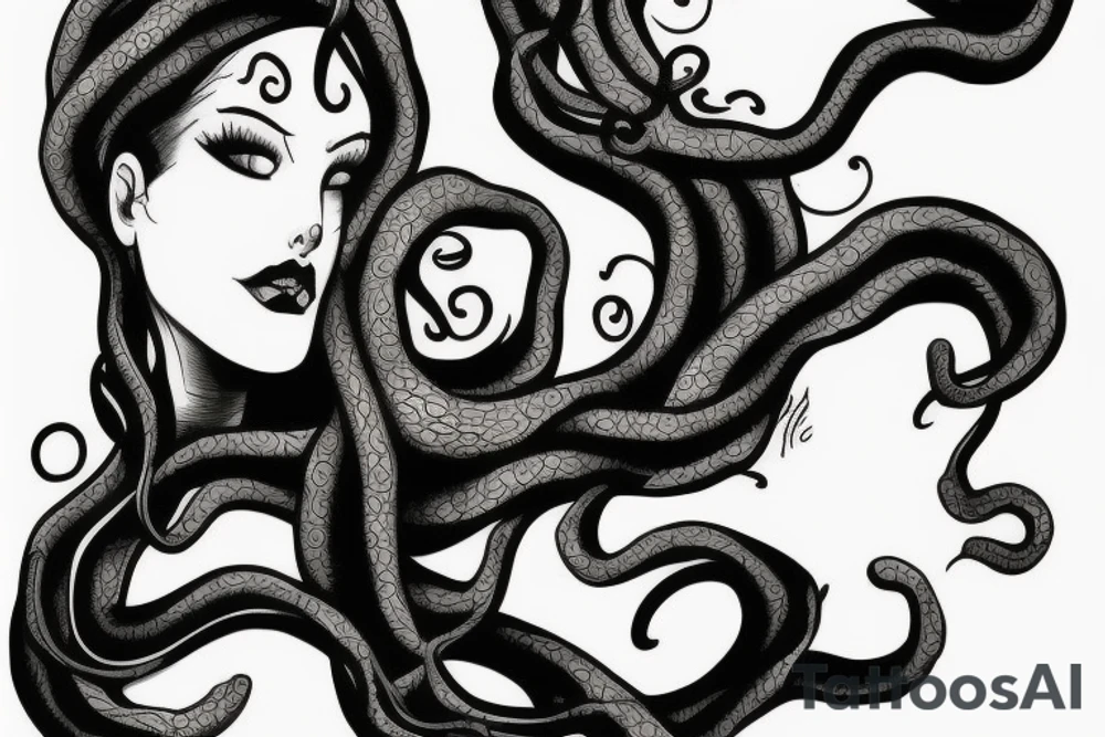gorgeous medusa smoking tattoo idea