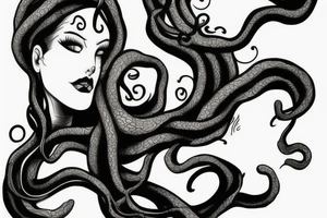 gorgeous medusa smoking tattoo idea