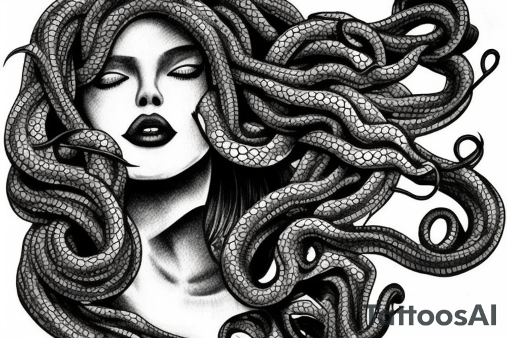 gorgeous medusa smoking tattoo idea