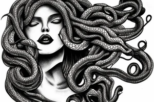 gorgeous medusa smoking tattoo idea