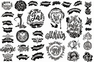 text that says "git push" surrounded by nature tattoo idea