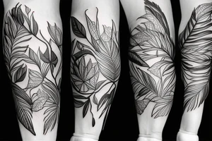 exotic plants forearm sleeve tattoo idea