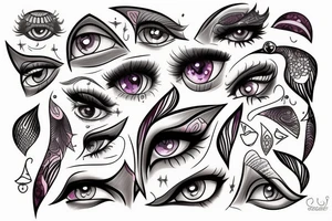 Girl with gem eyes tattoo idea